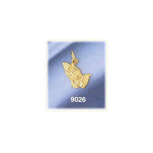 Goldia Charm Necklaces 14K Gold 13MM Praying Hands Charm