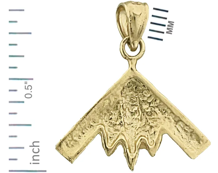 Goldia Charm Necklaces 14K Gold B2 Spirit Stealth Aircraft Charm
