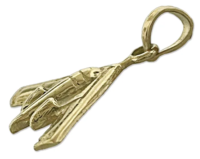 Goldia Charm Necklaces 14K Gold B2 Spirit Stealth Aircraft Charm