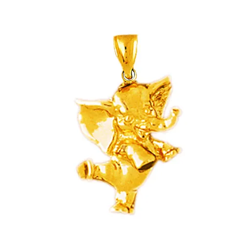 Goldia Charm Necklaces 14K Gold Dancing Elephant Charm