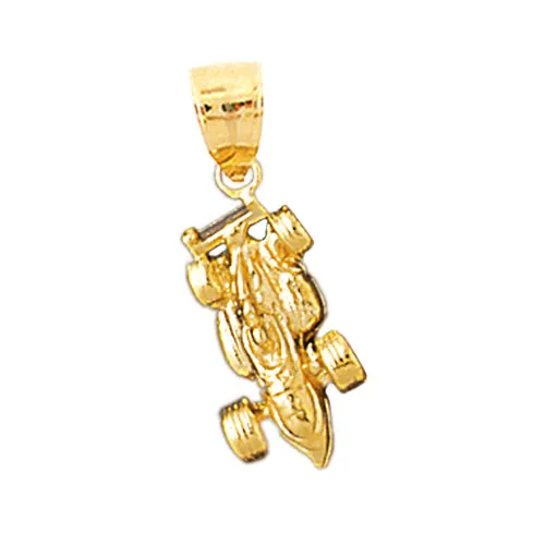 Goldia Charm Necklaces 14K Gold Racing Nascar Car Charm