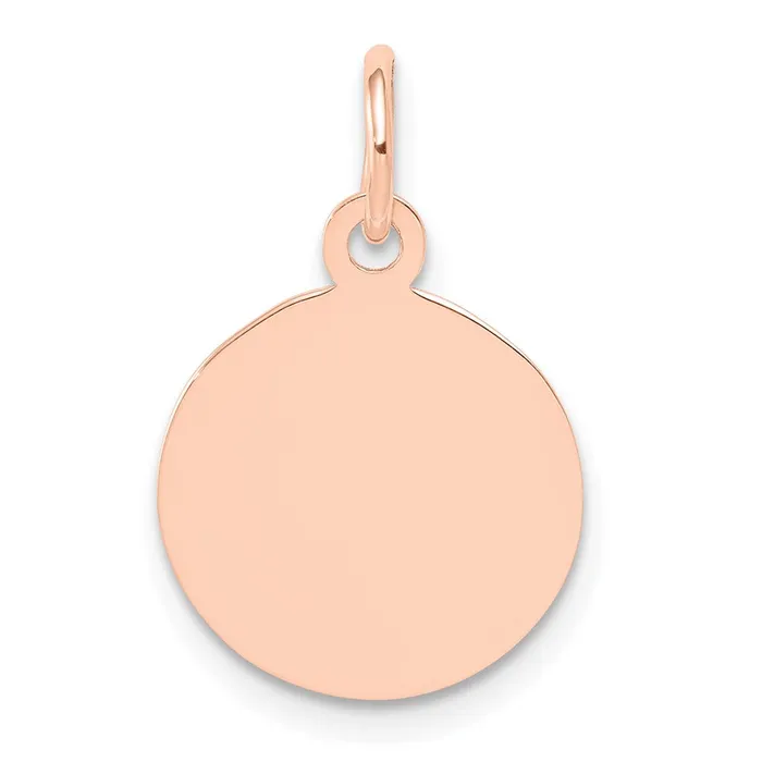 Goldia Charm Necklaces 14k Rose Gold Plain 035 Gauge Circular Engraveable Disc Charm Goldia Charm Necklaces 14k Rose Gold Plain 035 Gauge Circular Engraveable Disc Charm
