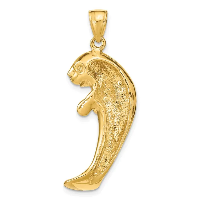 Goldia Charm Necklaces 14k Yellow Gold 2D Polished Single Manatee Charm