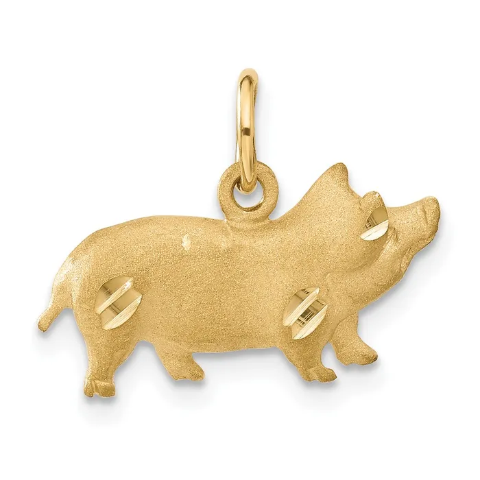 Goldia Charm Necklaces 14k Yellow Gold Pig Charm