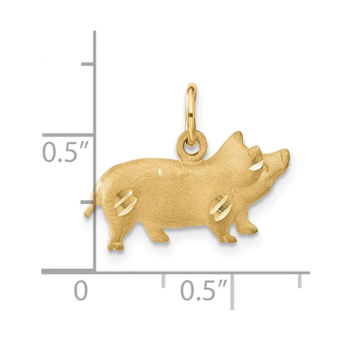 Goldia Charm Necklaces 14k Yellow Gold Pig Charm
