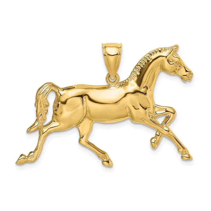 Goldia Charm Necklaces 14k Yellow Gold Polished Horse Charm