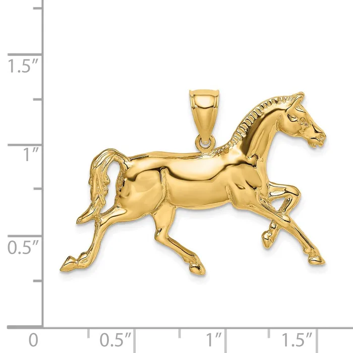 Goldia Charm Necklaces 14k Yellow Gold Polished Horse Charm