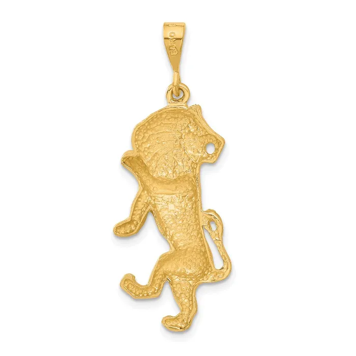 Goldia Charm Necklaces 14k Yellow Gold Satin Diamondcut Leo Zodiac Charm