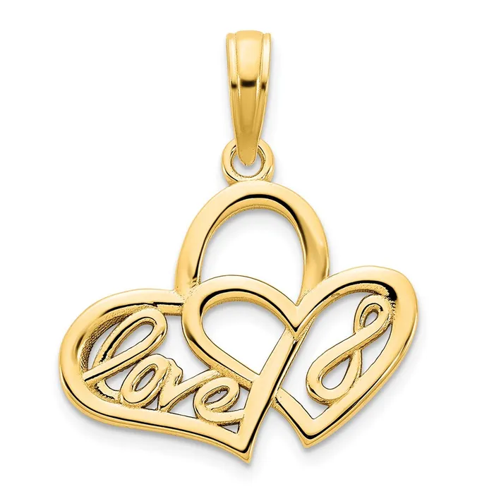 Goldia Charm Necklaces 14k Yellow Goldy Heart LOVE Infinity Symbol Charm