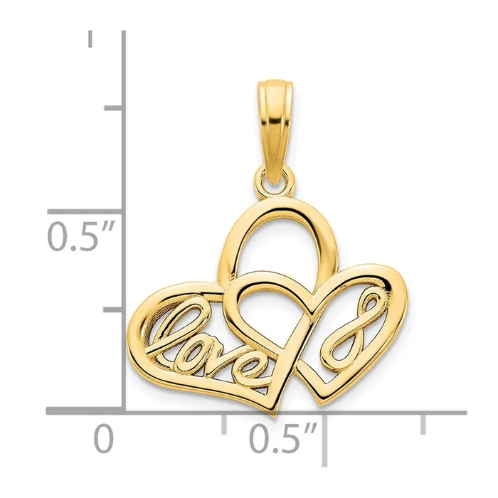Goldia Charm Necklaces 14k Yellow Goldy Heart LOVE Infinity Symbol Charm
