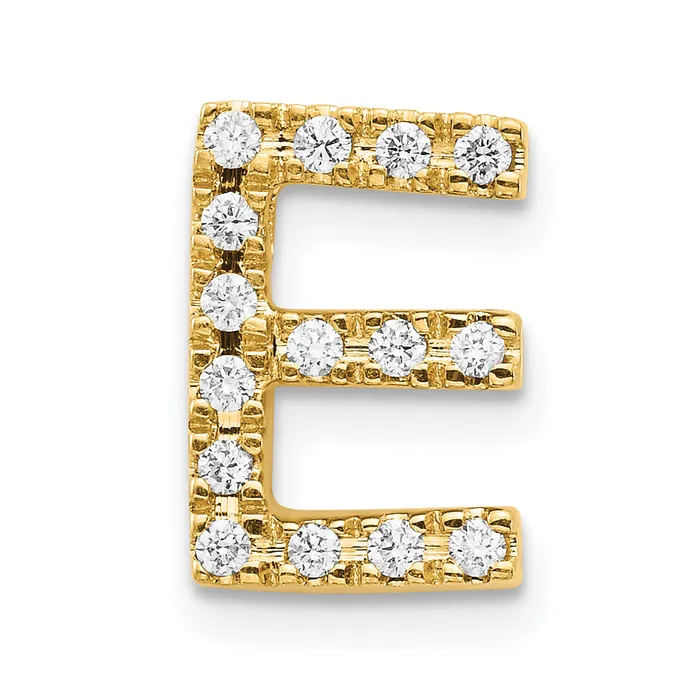 Goldiacom 14k Diamond Initial E Charm Charm Necklaces