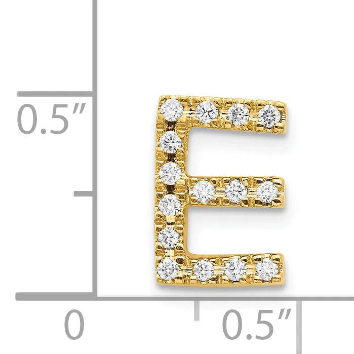 Goldiacom 14k Diamond Initial E Charm Charm Necklaces