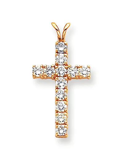 Goldiacom 14k VS Diamond cross pendant Necklaces