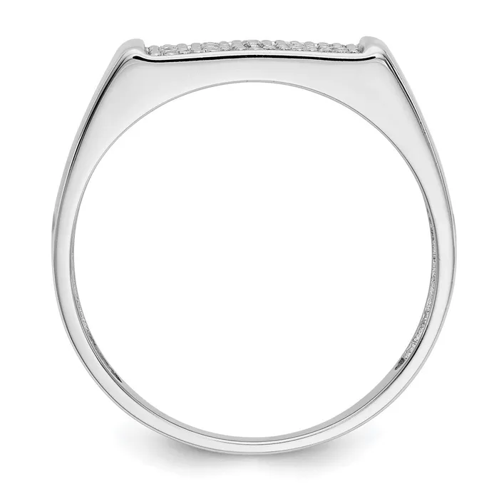 Goldiacom 14k White Gold Real Diamond Mens Ring Rings