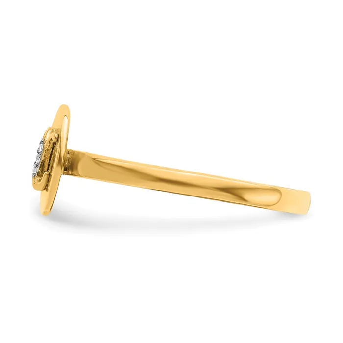 Goldiacom 14k Yellow Gold Real Diamond Initial X Ring Rings