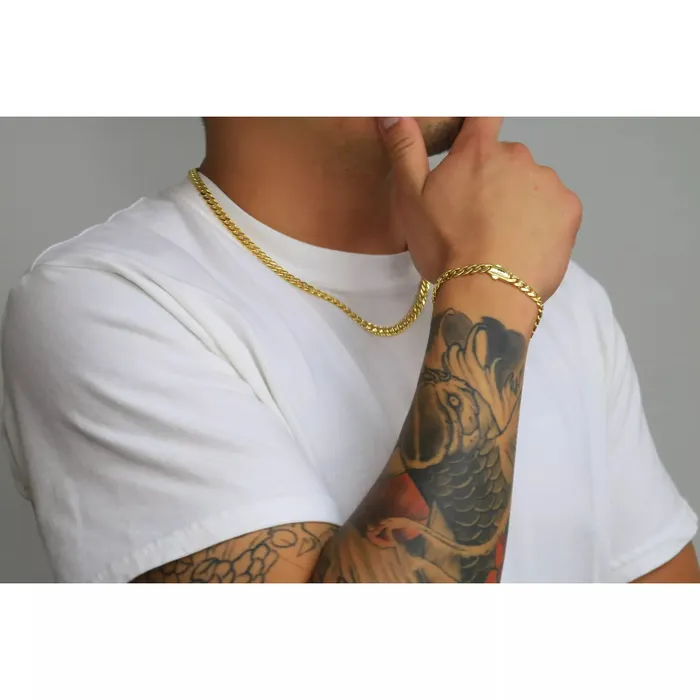 Goldiacom 14k Yellow Gold Royal Monaco Miami Cuban Link 6mm Chain Pendant Necklace 20 Necklaces