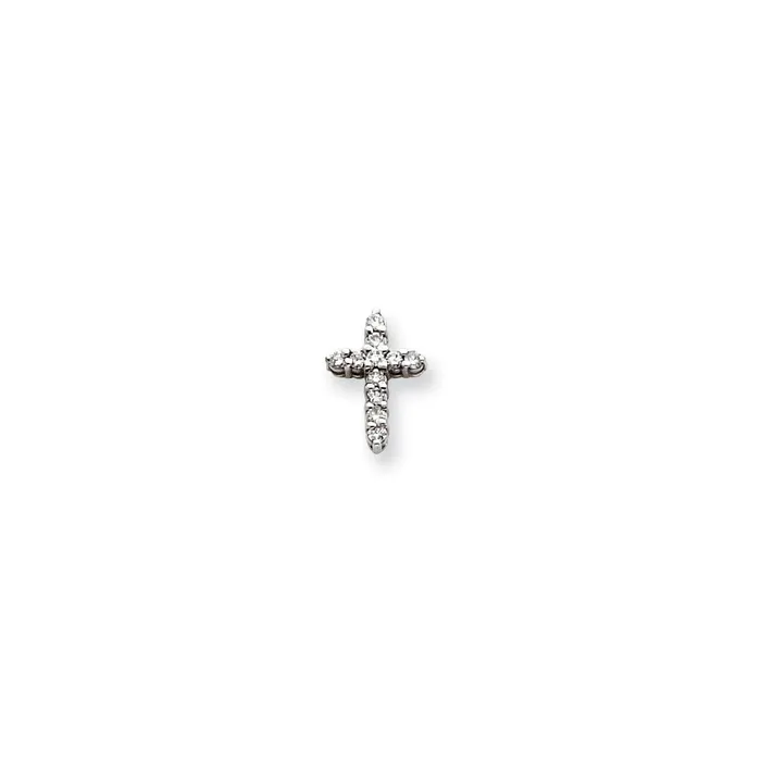 Goldiacom Necklaces 14k White Gold AA Diamond cross pendant