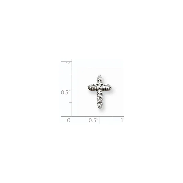 Goldiacom Necklaces 14k White Gold AA Diamond Cross Pendant