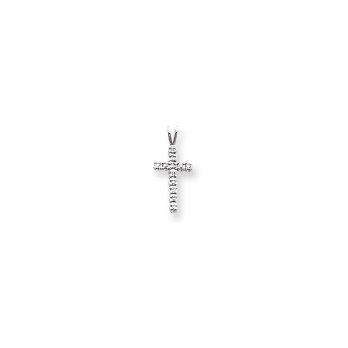 Goldiacom Necklaces 14k White Gold VS Diamond cross pendant