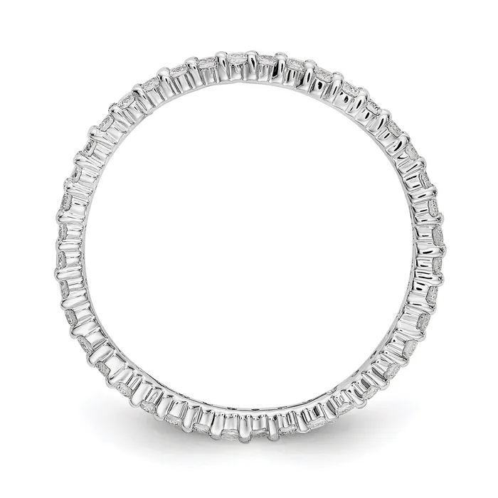 Goldiacom Rings 12ct Natural Diamond Wedding Ring Womens Stackable Eternity Band 14k White Gold
