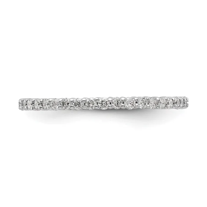 Goldiacom Rings 12ct Natural Diamond Wedding Ring Womens Stackable Eternity Band 14k White Gold