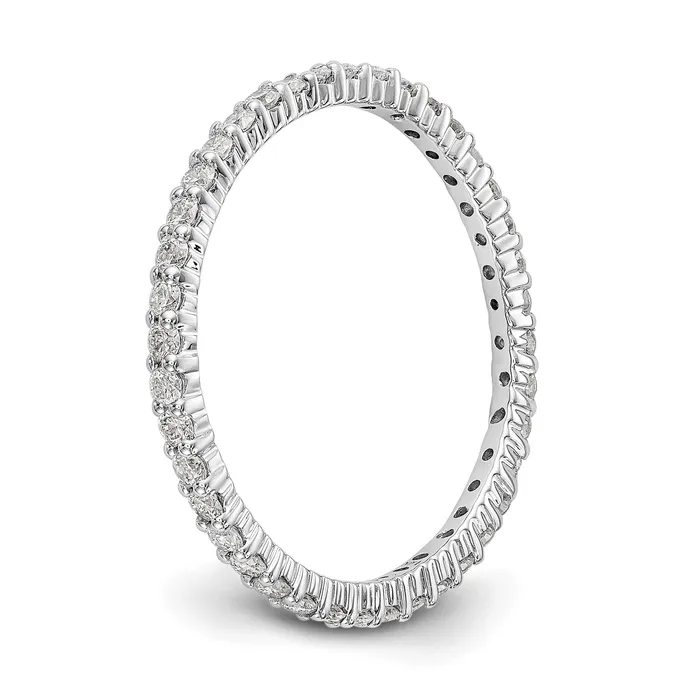 Goldiacom Rings 12ct Natural Diamond Wedding Ring Womens Stackable Eternity Band 14k White Gold