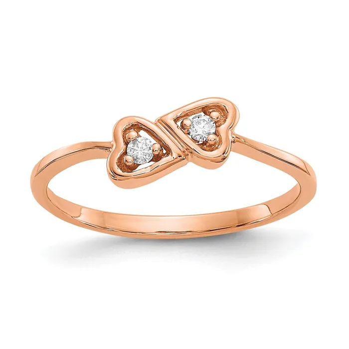Goldiacom Rings 14k Rose Gold A Real Diamond heart ring