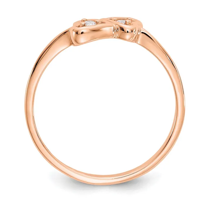 Goldiacom Rings 14k Rose Gold A Real Diamond heart ring