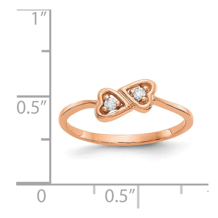 Goldiacom Rings 14k Rose Gold A Real Diamond heart ring