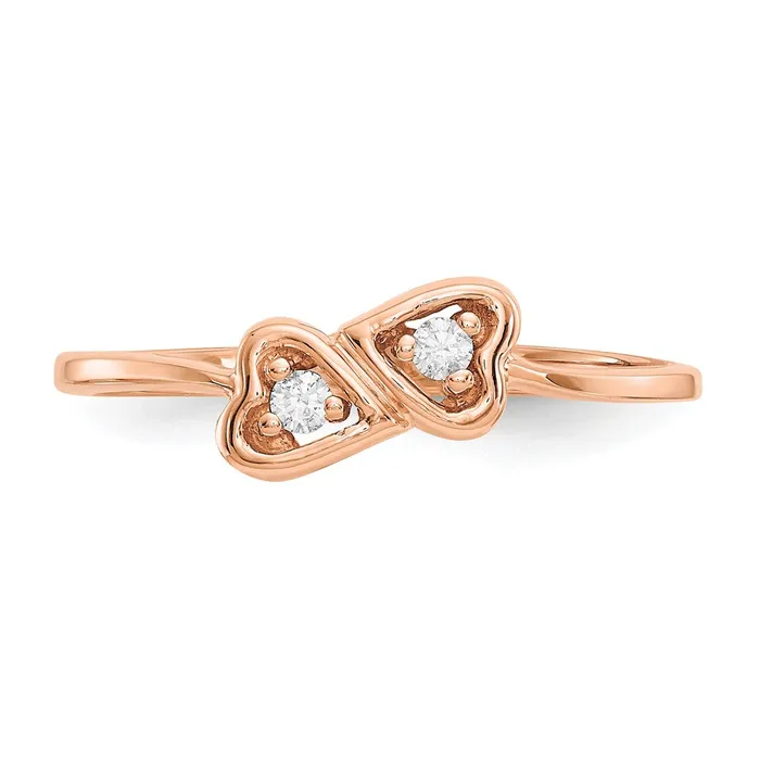 Goldiacom Rings 14k Rose Gold A Real Diamond heart ring