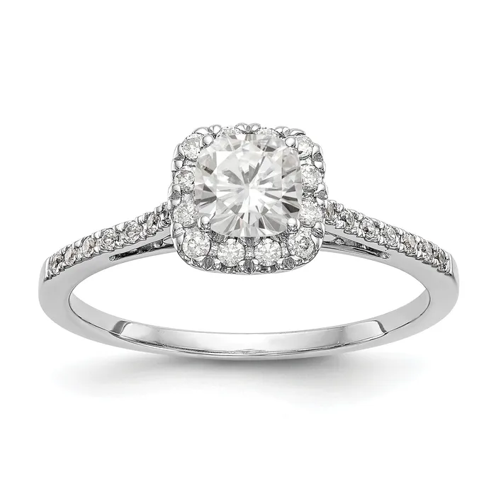 Goldiacom Rings 14k Twotone Cushion Halo Simulated Diamond Engagement Ring Goldiacom Rings 14k Twotone Cushion Halo Simulated Diamond Engagement Ring