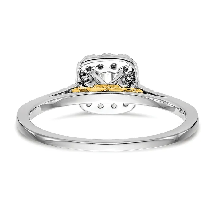 Goldiacom Rings 14k Twotone Cushion Halo Simulated Diamond Engagement Ring Goldiacom Rings 14k Twotone Cushion Halo Simulated Diamond Engagement Ring