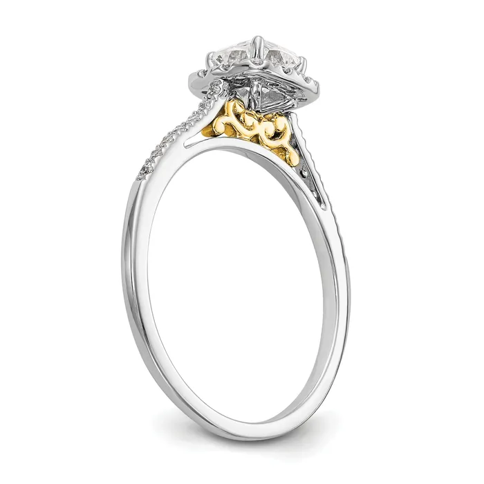 Goldiacom Rings 14k Twotone Cushion Halo Simulated Diamond Engagement Ring Goldiacom Rings 14k Twotone Cushion Halo Simulated Diamond Engagement Ring
