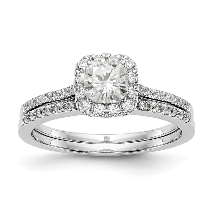 Goldiacom Rings 14k Twotone Cushion Halo Simulated Diamond Engagement Ring Goldiacom Rings 14k Twotone Cushion Halo Simulated Diamond Engagement Ring