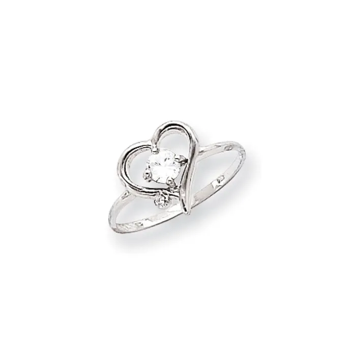 Goldiacom Rings 14k White Gold 4mm Cubic Zirconia AAA Real Diamond ring