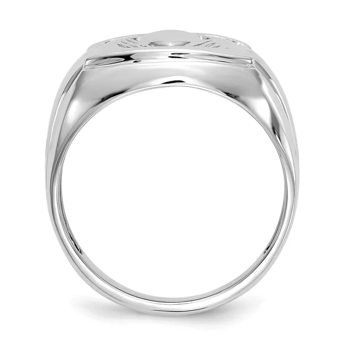 Goldiacom Rings 14k White Gold AAA Real Diamond mens ring