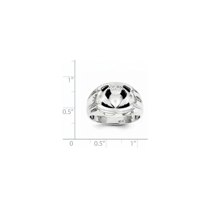 Goldiacom Rings 14k White Gold AAA Real Diamond mens ring