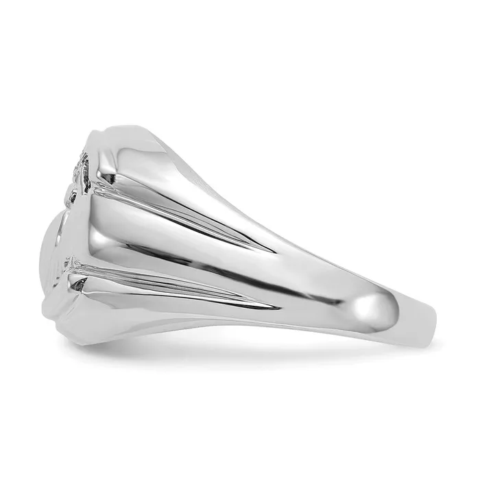 Goldiacom Rings 14k White Gold AAA Real Diamond mens ring