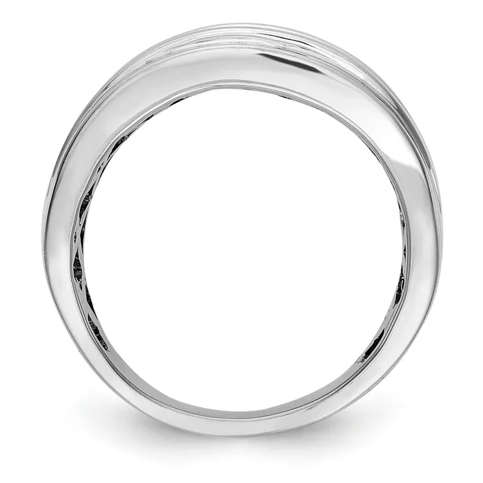 Goldiacom Rings 14K White Gold Diamond Mens Band