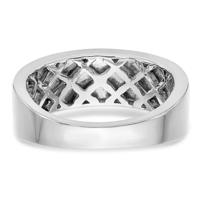 Goldiacom Rings 14K White Gold Diamond Mens Band