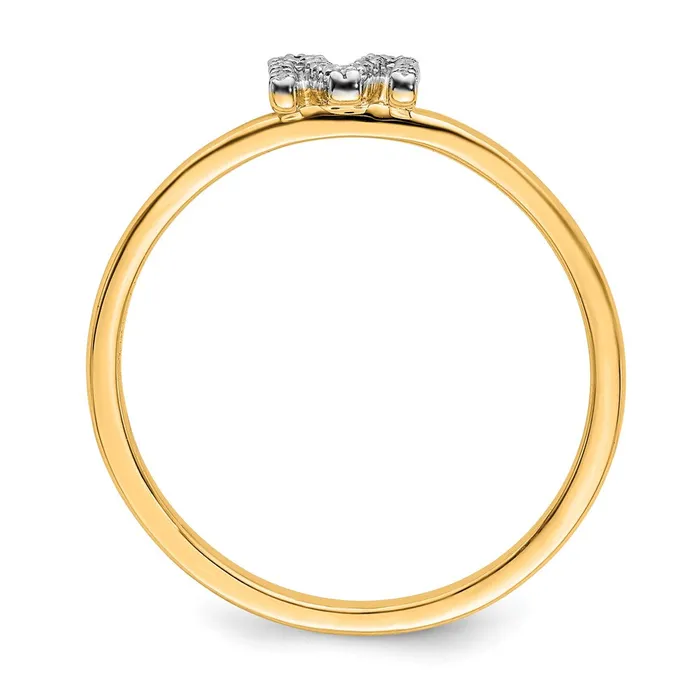 Goldiacom Rings 14k Yellow Gold Real Diamond Initial M Ring