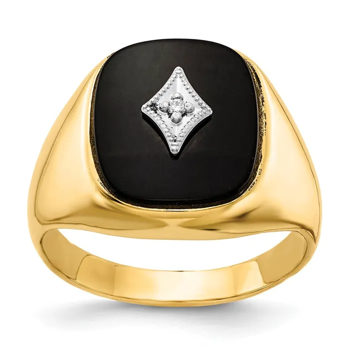 Goldiacom Rings 14K Yellow Gold VS Real Diamond mens ring