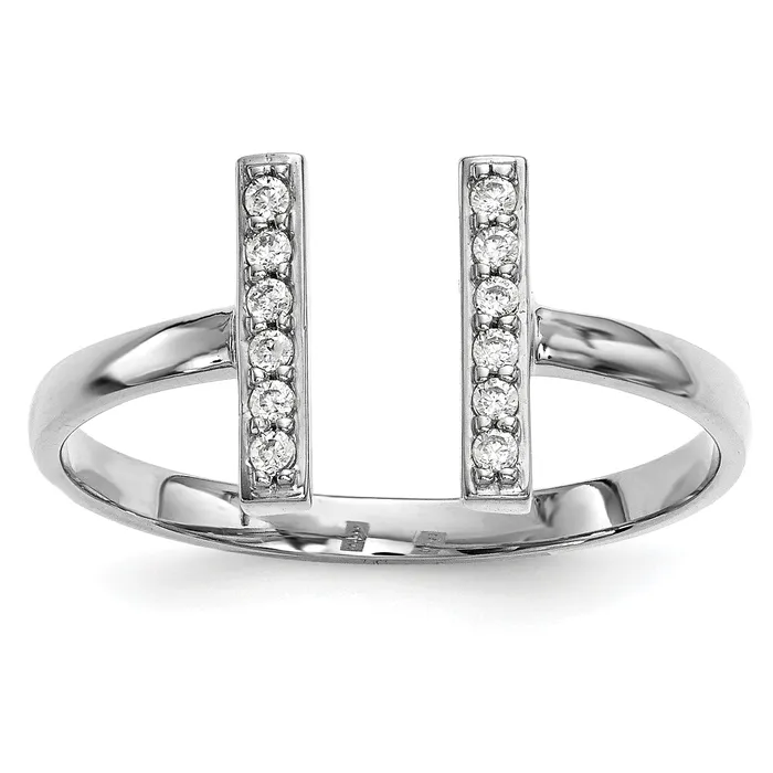 Goldiacom Rings 14kw Diamond Double Bar Ring
