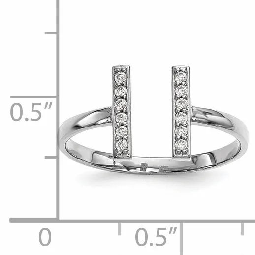 Goldiacom Rings 14kw Diamond Double Bar Ring