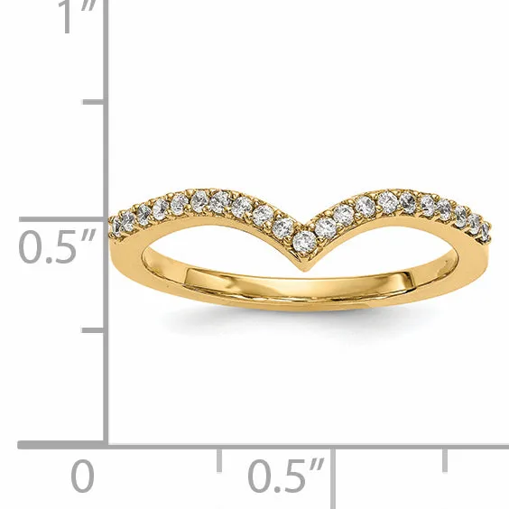 Goldiacom Rings 14ky Diamond V Ring