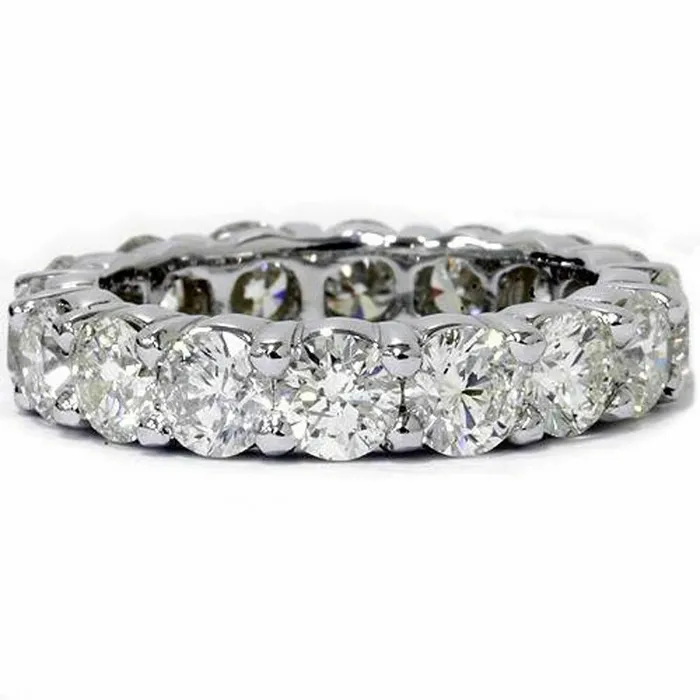 Goldiacom Rings 5 Ct REAL Diamond Eternity Anniversary Womens Wedding Band Ring 14k White Gold