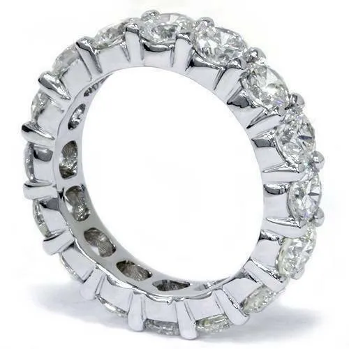 Goldiacom Rings 5 Ct REAL Diamond Eternity Anniversary Womens Wedding Band Ring 14k White Gold