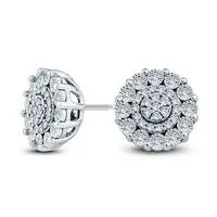 Goldia Earrings 01 CT TW Composite Diamond Frame Stud Earrings in Sterling Silver Goldia Earrings 01 CT TW Composite Diamond Frame Stud Earrings in Sterling Silver