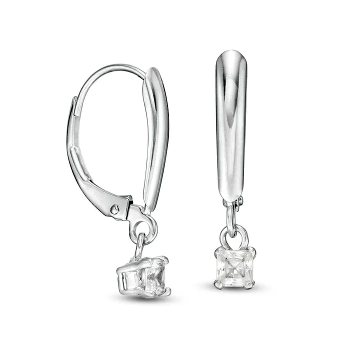 Goldia Earrings 025 CT TW Certified PrincessCut Diamond Solitaire Leverback Earrings in 14K White Gold IVS2 Goldia Earrings 025 CT TW Certified PrincessCut Diamond Solitaire Leverback Earrings in 14K White Gold IVS2