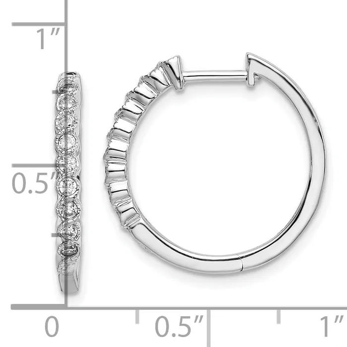 Goldia Earrings 14k White Gold 14 Ct Lab Grown Diamond VSSI G Hinged Hoop Earrings